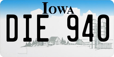 IA license plate DIE940