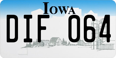 IA license plate DIF064