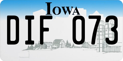 IA license plate DIF073