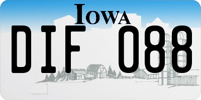 IA license plate DIF088