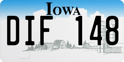 IA license plate DIF148