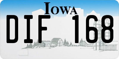 IA license plate DIF168