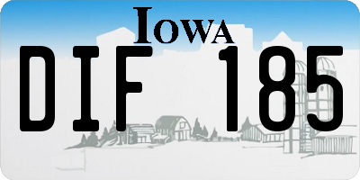 IA license plate DIF185