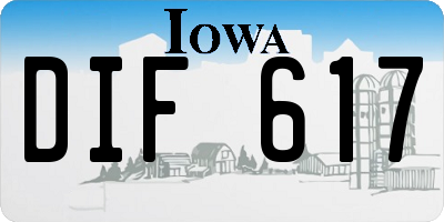 IA license plate DIF617