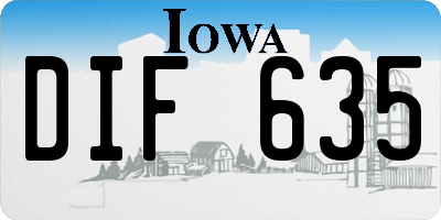 IA license plate DIF635