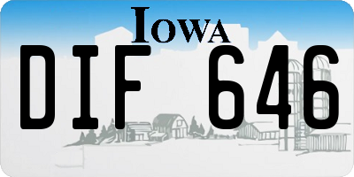 IA license plate DIF646