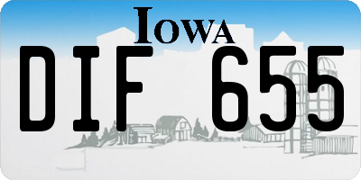 IA license plate DIF655