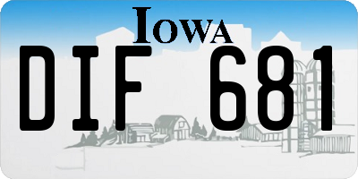 IA license plate DIF681