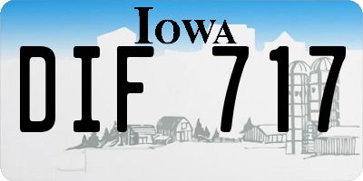 IA license plate DIF717