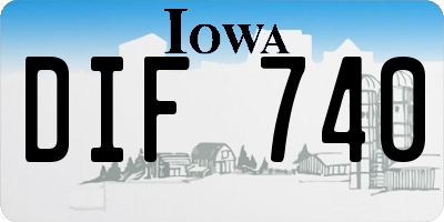 IA license plate DIF740