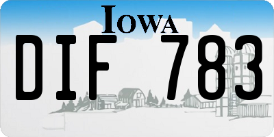 IA license plate DIF783