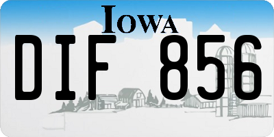 IA license plate DIF856