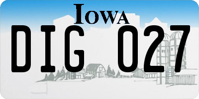 IA license plate DIG027