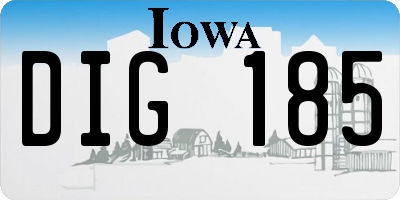 IA license plate DIG185