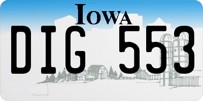 IA license plate DIG553