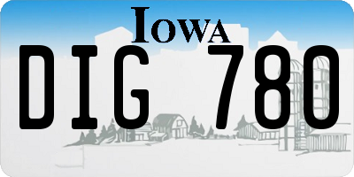 IA license plate DIG780