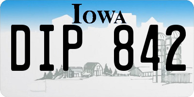 IA license plate DIP842