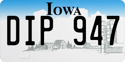 IA license plate DIP947