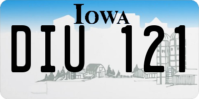 IA license plate DIU121