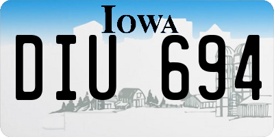 IA license plate DIU694