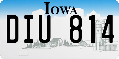 IA license plate DIU814
