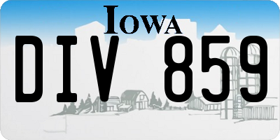 IA license plate DIV859