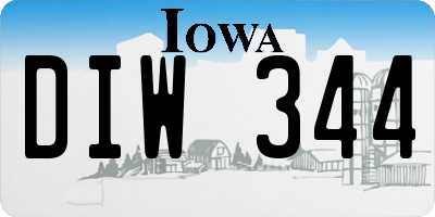 IA license plate DIW344