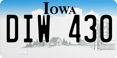 IA license plate DIW430