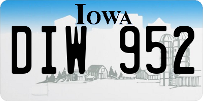 IA license plate DIW952