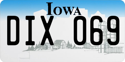 IA license plate DIX069