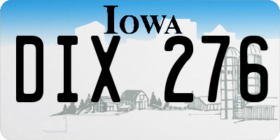 IA license plate DIX276
