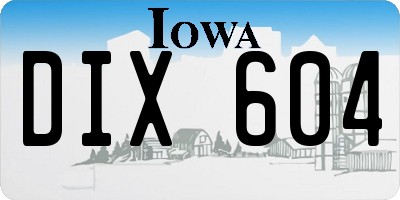 IA license plate DIX604