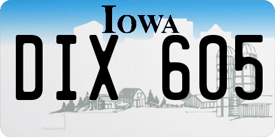 IA license plate DIX605