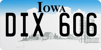 IA license plate DIX606