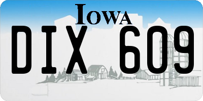 IA license plate DIX609
