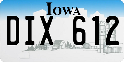 IA license plate DIX612