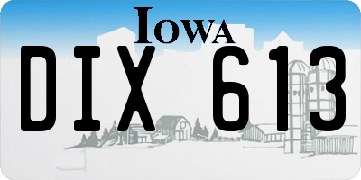 IA license plate DIX613