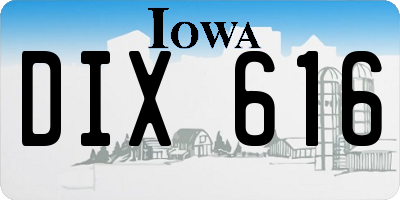 IA license plate DIX616