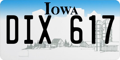 IA license plate DIX617