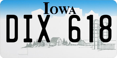 IA license plate DIX618