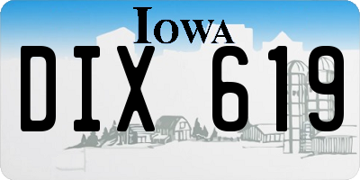 IA license plate DIX619