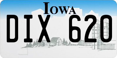 IA license plate DIX620