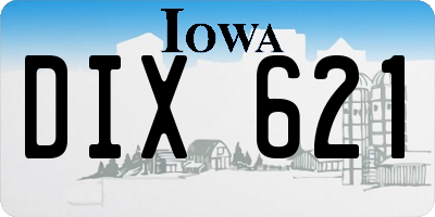 IA license plate DIX621