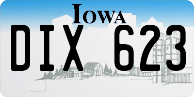 IA license plate DIX623