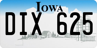 IA license plate DIX625