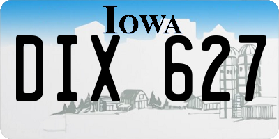 IA license plate DIX627