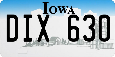 IA license plate DIX630