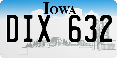 IA license plate DIX632