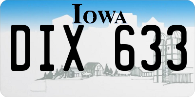IA license plate DIX633