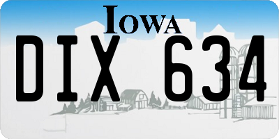 IA license plate DIX634